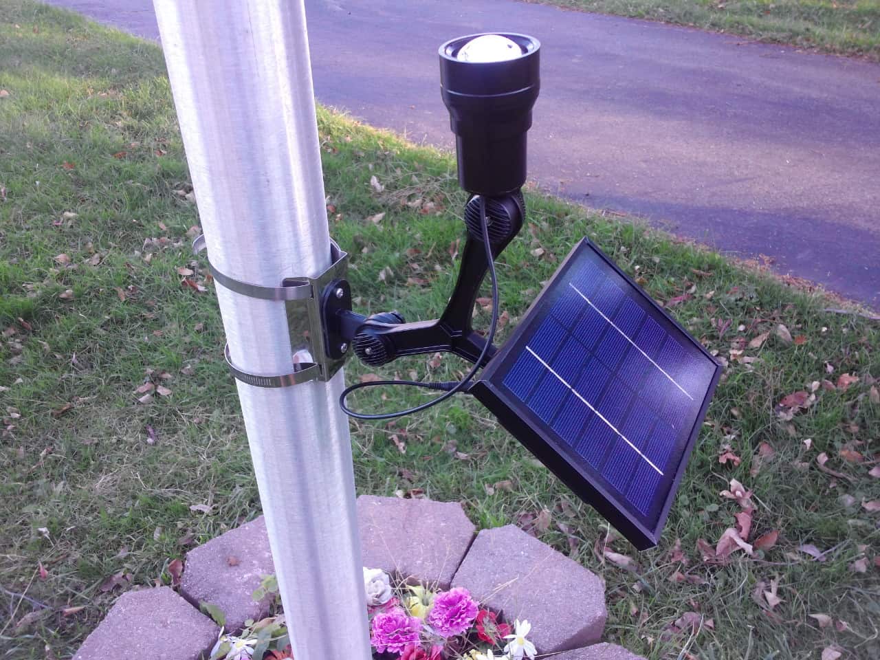 PolePal Cree Solar Flagpole Light Commercial Grade Single Light or Triple
