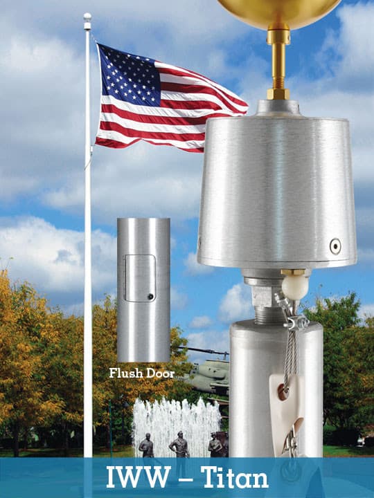 20' Flagpole One Piece Aluminum Internal Halyard, Non Furling Tapered Flag Pole Commercial Grade - Image 2